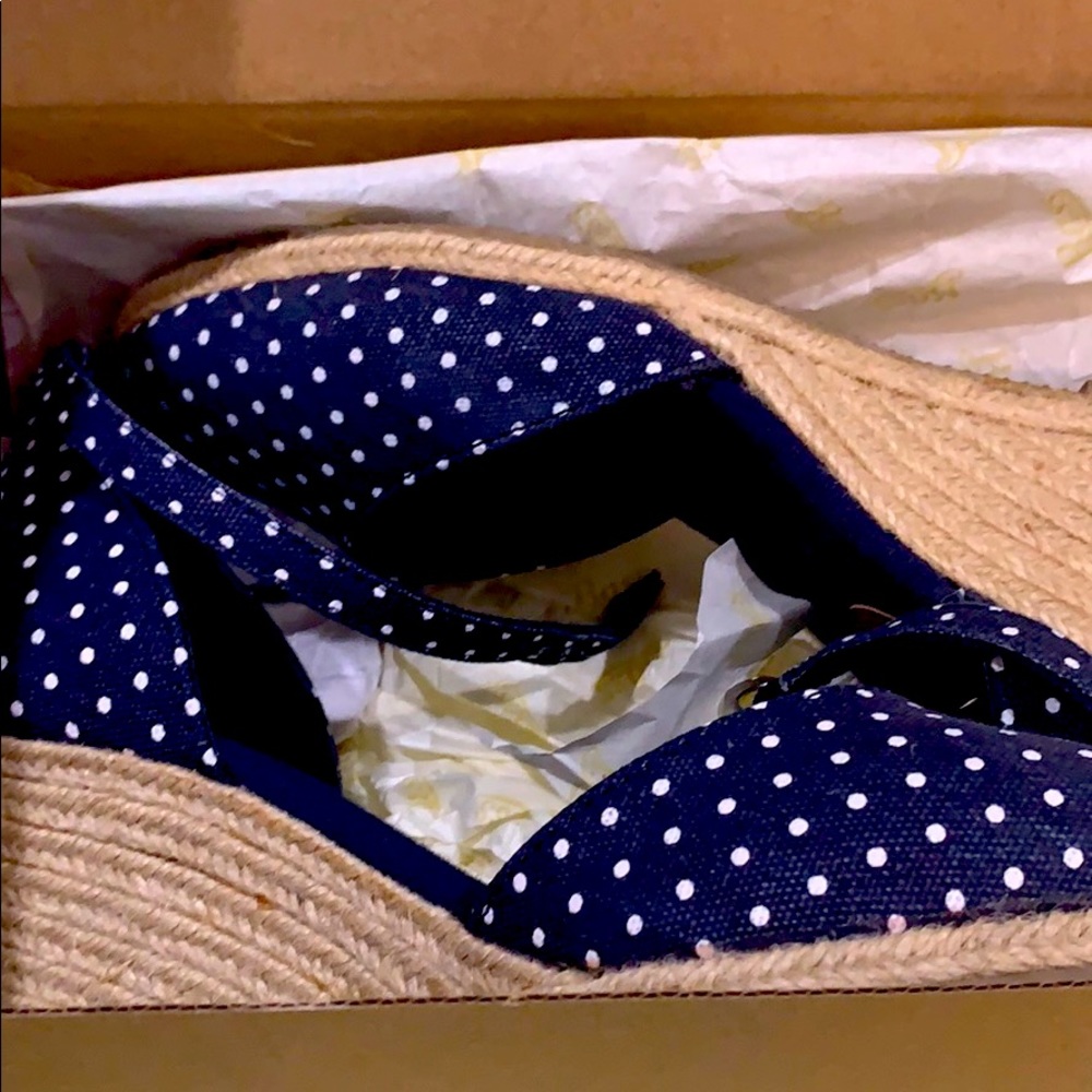 Polkadot navy shoes . Amazing colors. Never worn.
